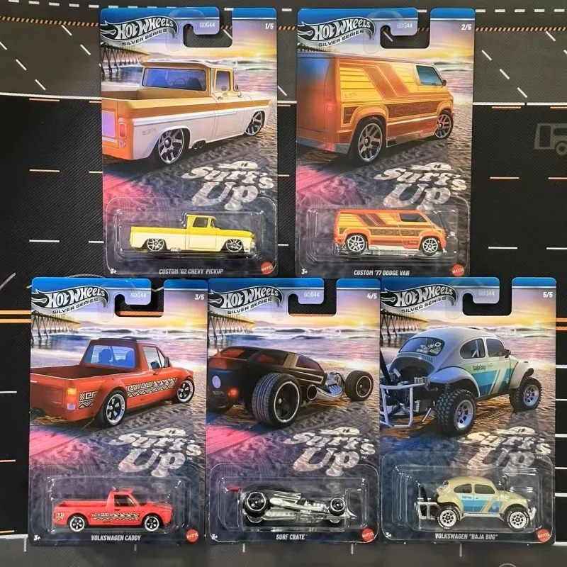 Hot Wheels voitures GDG44 plage Surf 77 Dodge Van 62Chevy pick-up Surf caisse 1:64 moulé sous pression modèle de véhicule voitures jouets garçons cadeau