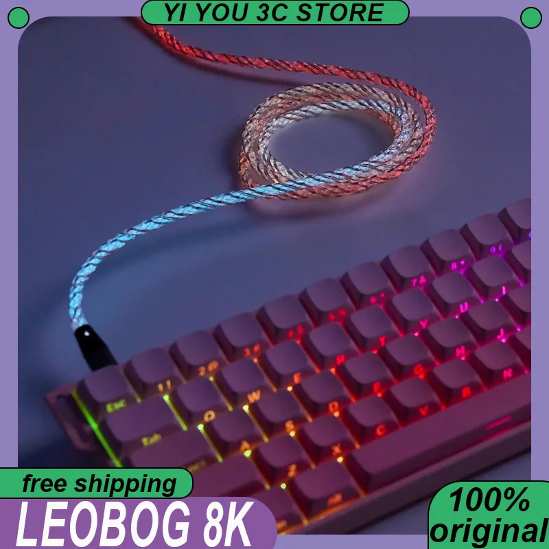 

LEOBOG 8K Data Cable Magnetic Axis Mechanical Keyboard Colorful RGB Light TPE Return Rate Data Cable PC Laptop Gaming Cable