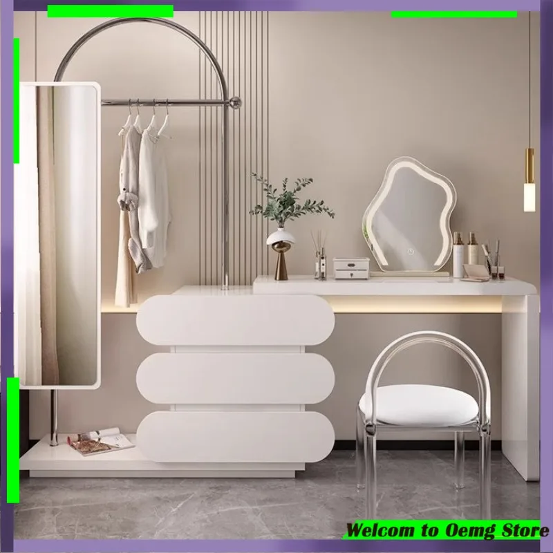 

Nordic Small Dressing Table Organizer Shelf Jewelry Bedroom Storage Cabinet Mirror Jewelry Penteadeira De Maquiagem Rome Decor