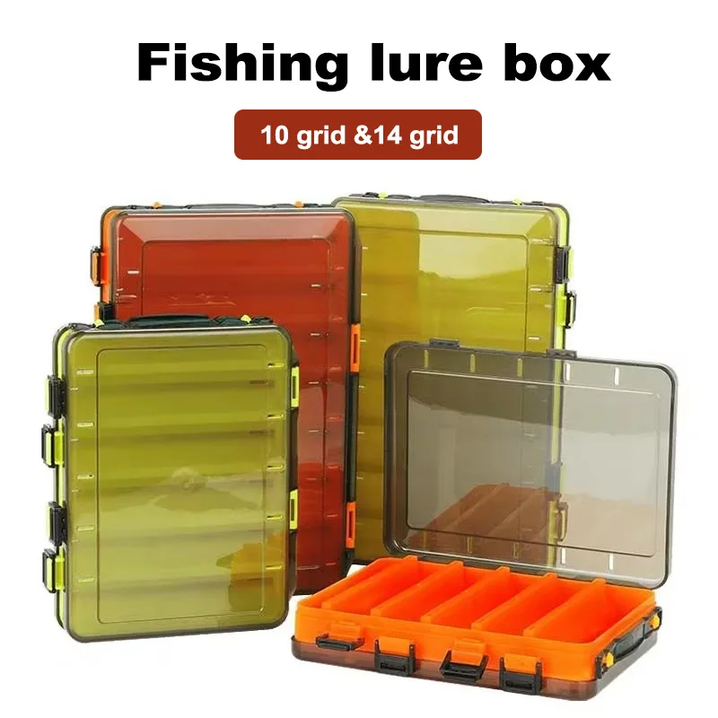 

Fishing Tackle Box Lure Storage 14 Compartments Double Sided Lure Hook Boxes Baits Container Storage Case Fishing Accessories