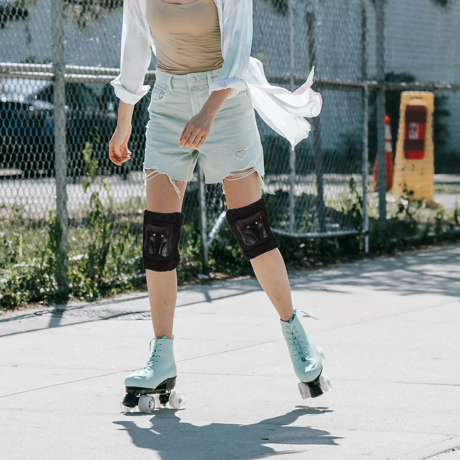 1 زوج دراجة نارية الكوع الحرس عالية التأثير المقاومة Pp شل منصات للتزلج على الجليد ركوب الدراجات الرياضية واقية #3