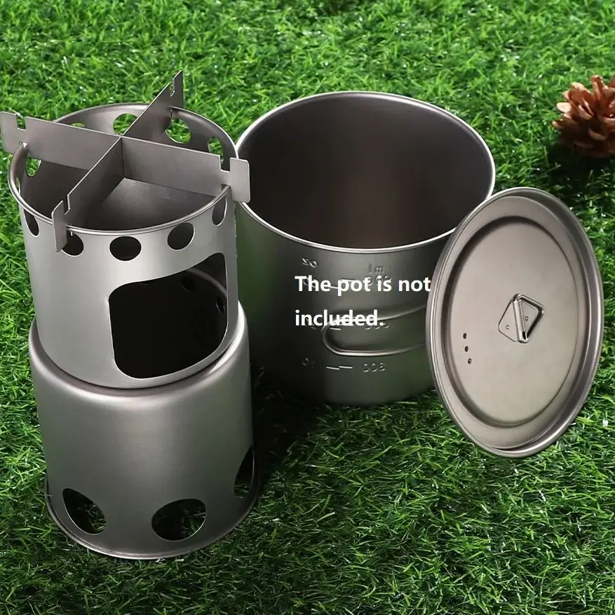 Camping Small Titanium Wood Stove Portable DIY Split Solid Spirit Firewood Stove - view 4