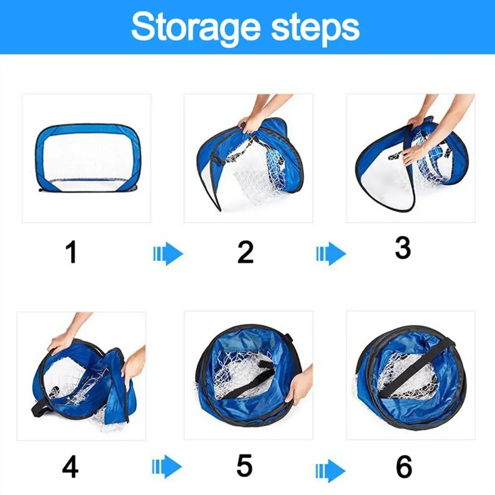 Portería de fútbol plegable, portería de fútbol de nailon, red de objetivo de fútbol para niños y adultos, para patio de juegos, patio trasero, adiestramiento en interiores y exteriores