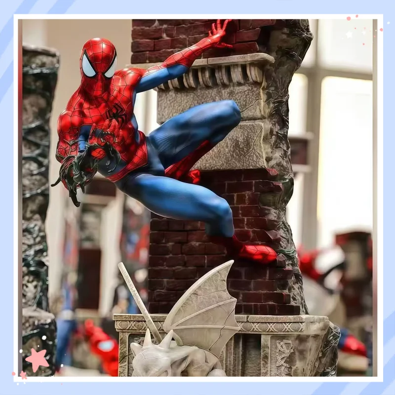 

Spiderman GK Statue Marvel Wall Climbing Scene Action Figure Collectible Model Desktop Decor Ornament Gift For Avengers Anime