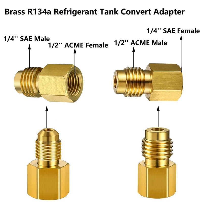 A/C R134A Refrigerator Freon Recharge Kit With Piercing Valves, Refrigerant Charging Hose With Gauge