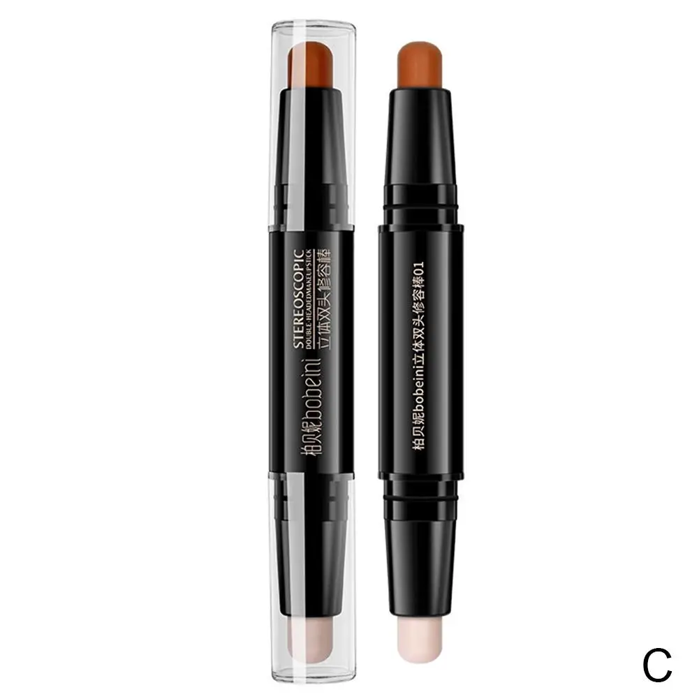 Face Repair Stick Double Concealer Highlight Shadow Waterproof Pen Repair Anti Sweat Face Three-dimensional Mak E9k3