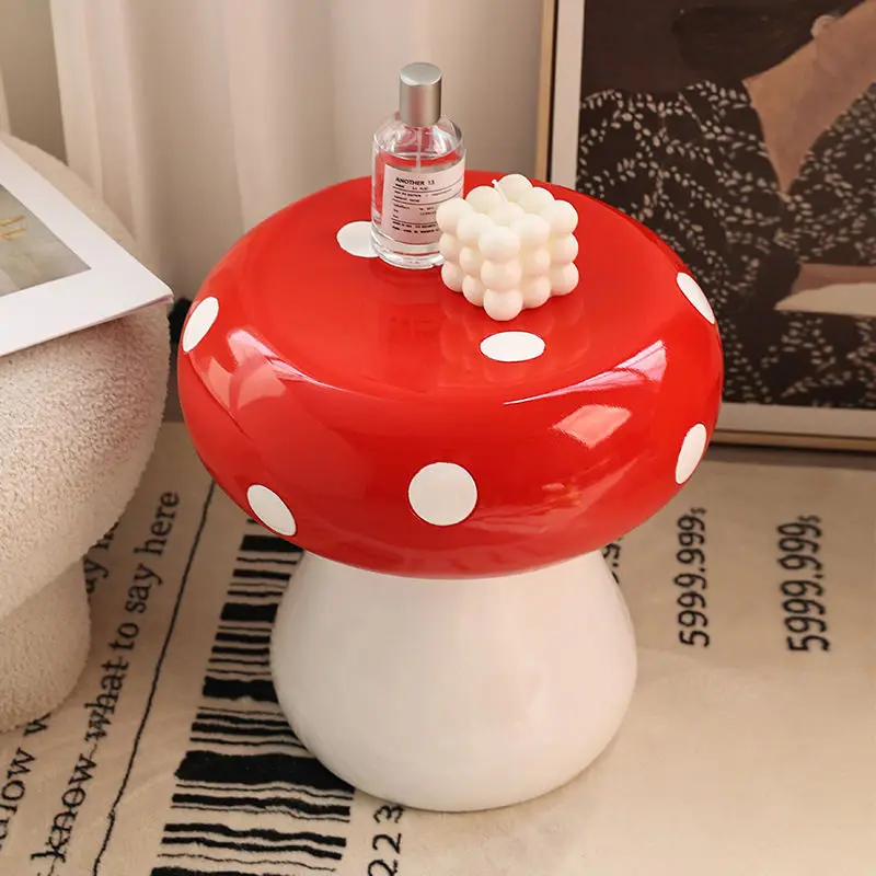 Modern Simple Mushroom Cartoon Shape Stool Floor Decoration Gift Home Bedroom Living Room Shoes Replace Stool Ottomans Furniture