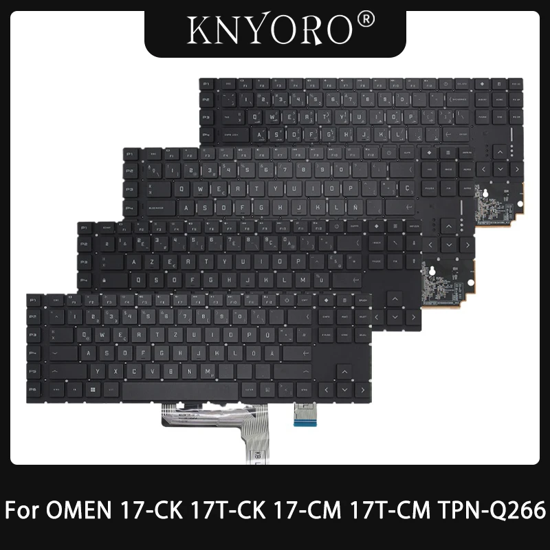 New US RU Arabic Belgian French German Keyboard For OMEN 7/8/9 PLUS 17-CK 17T-CK 17-CM 17T-CM TPN-Q266 Keyboard RGB Backlight