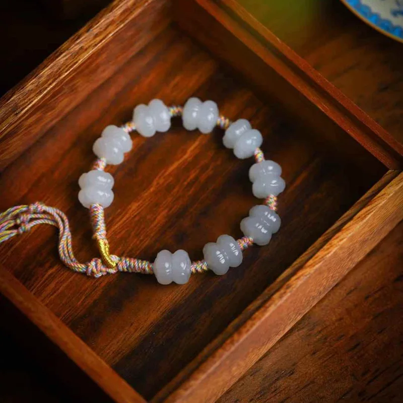 

Цепочка поставок из натурального хэтянь Цинхай, старый материал, двойной браслет из фиолетового нефрита с