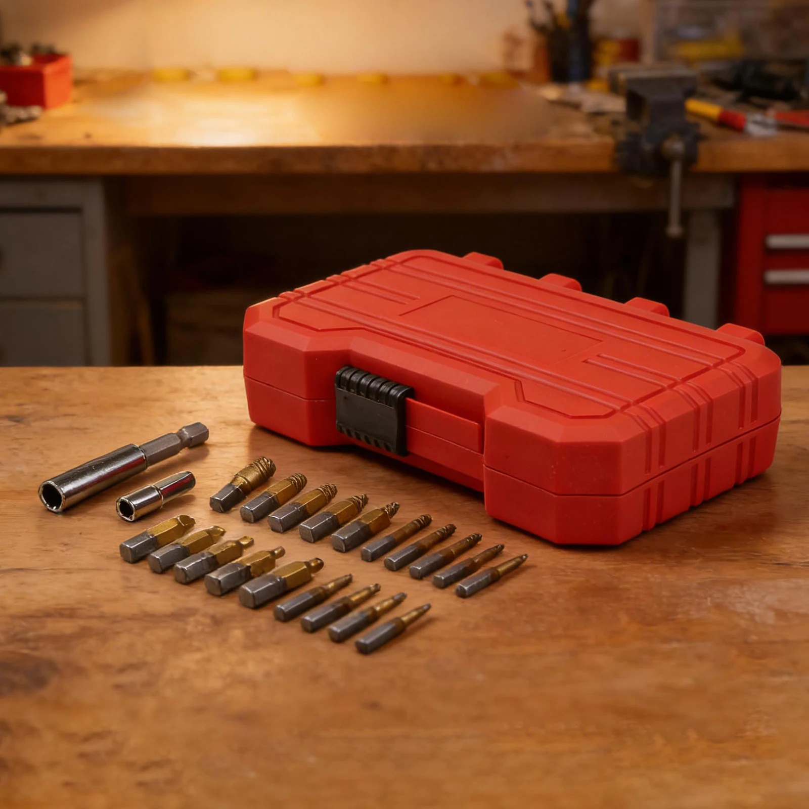 Screw Extractor Set with Magnetic Extension Bit Holder Metal Socket Adapter for Easy Removal of Stripped Screws