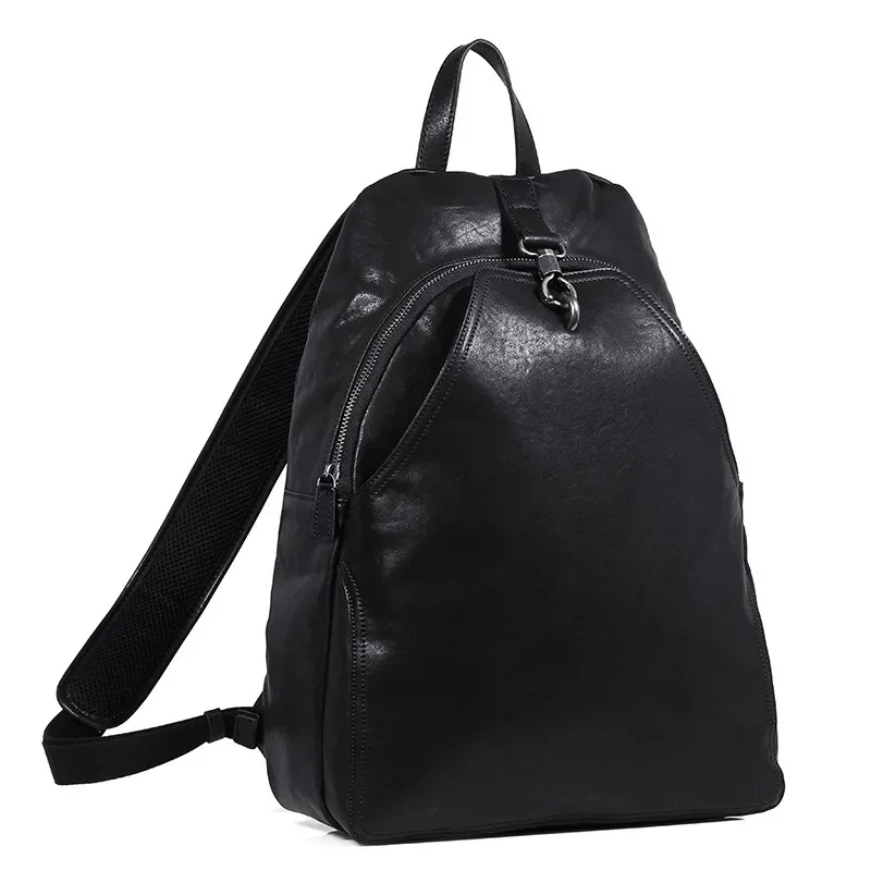 2025 personnalisé nouveau rétro première couche peau de vache sac à dos pour hommes haut de gamme affaires banlieue sac à dos en cuir