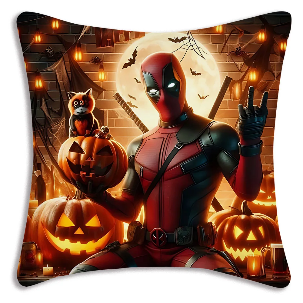 حار أنيمي Deadpools وسادة تغطي الكرتون أريكة ديكور المنزل على الوجهين الطباعة قصيرة أفخم لطيف غطاء الوسادة #4