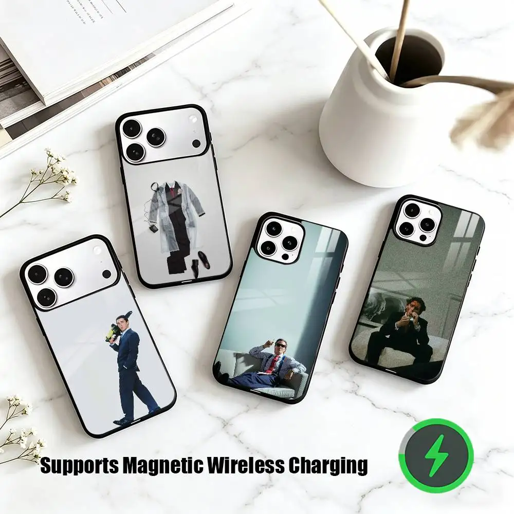 

A-American Psycho Movie Phone Case For iPhone17,16,15,14,13,12,11 Plus,Pro Compatible with magnetic wireless charging