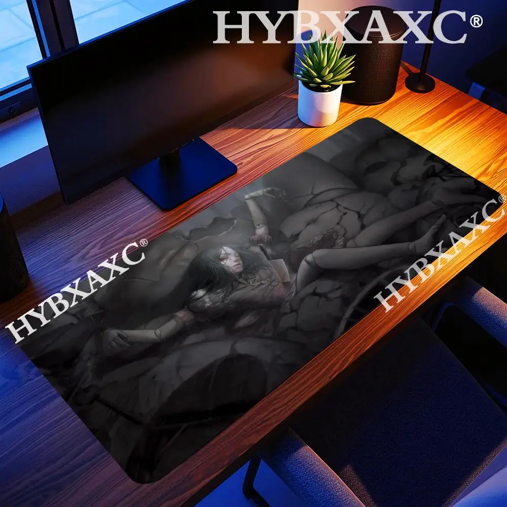 HYBXAXC Dark Grunge Ruins Sad Girl Vintage Black White Aesthetic Mouse Pad Durable Rubber Base Ldeal for Daily Office Work