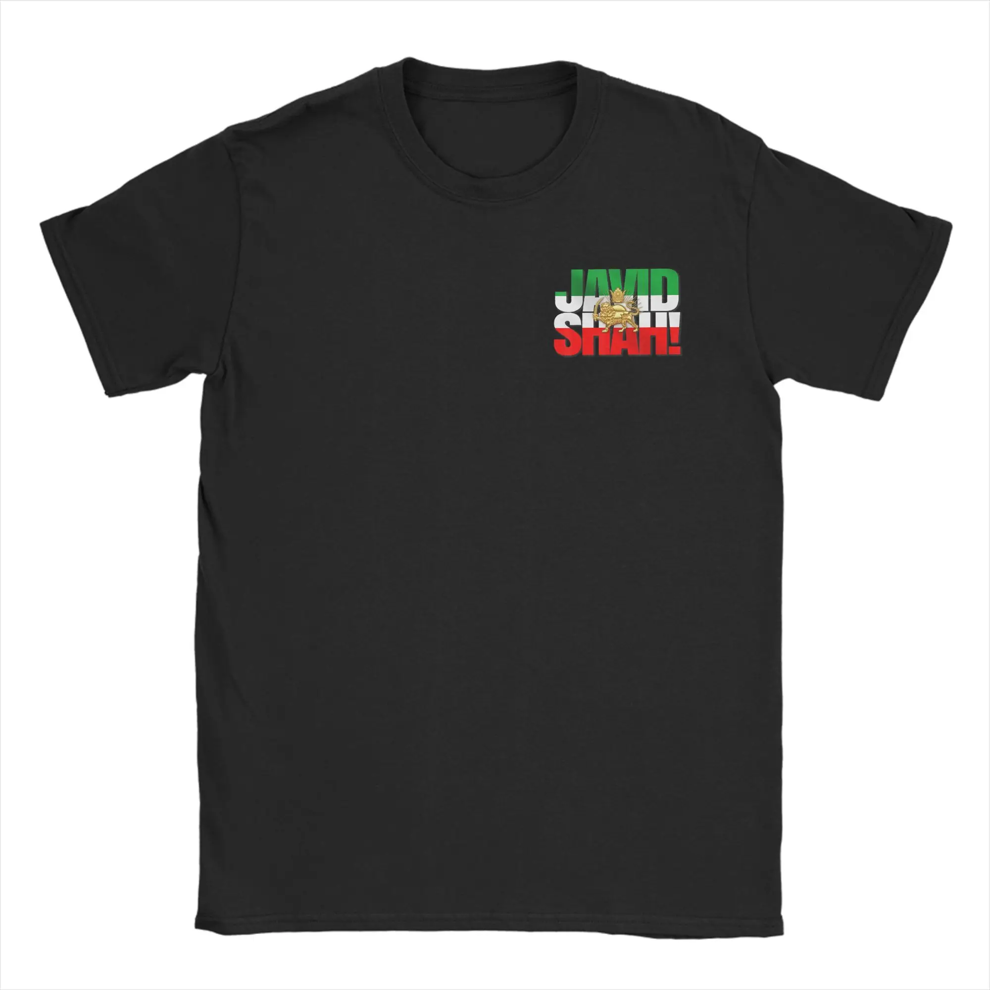 Javid Shah Iranian Flag Iran Persian Men T Shirts Pahlavi Lion Novelty Tees Short Sleeve Crewneck T-Shirt Cotton Classic merch
