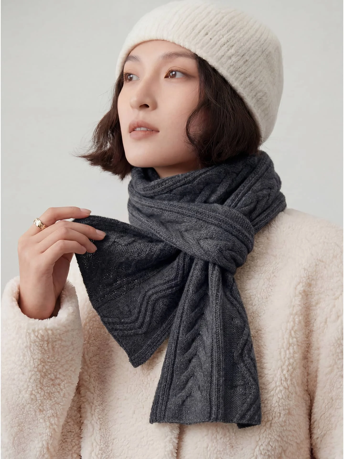 100-merino-wool-women's-solid-color-simple-scarf-autumn-winter-thick-casual-fashion-cashmere-knitted-scarf