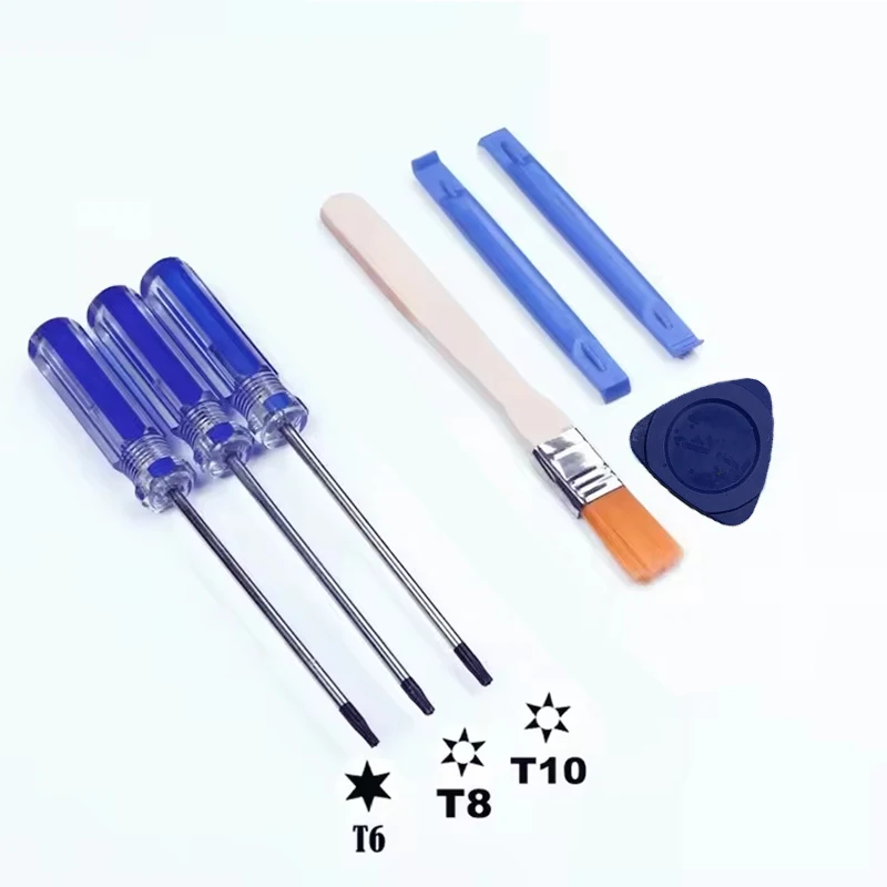 Torx T6 T8 T10 Sicherheitsschraubendreher-Set mit Bürste und Öffnungswerkzeug für Xbox One 360, PS3, PS4, PS5-Serie, Handwerkzeuge