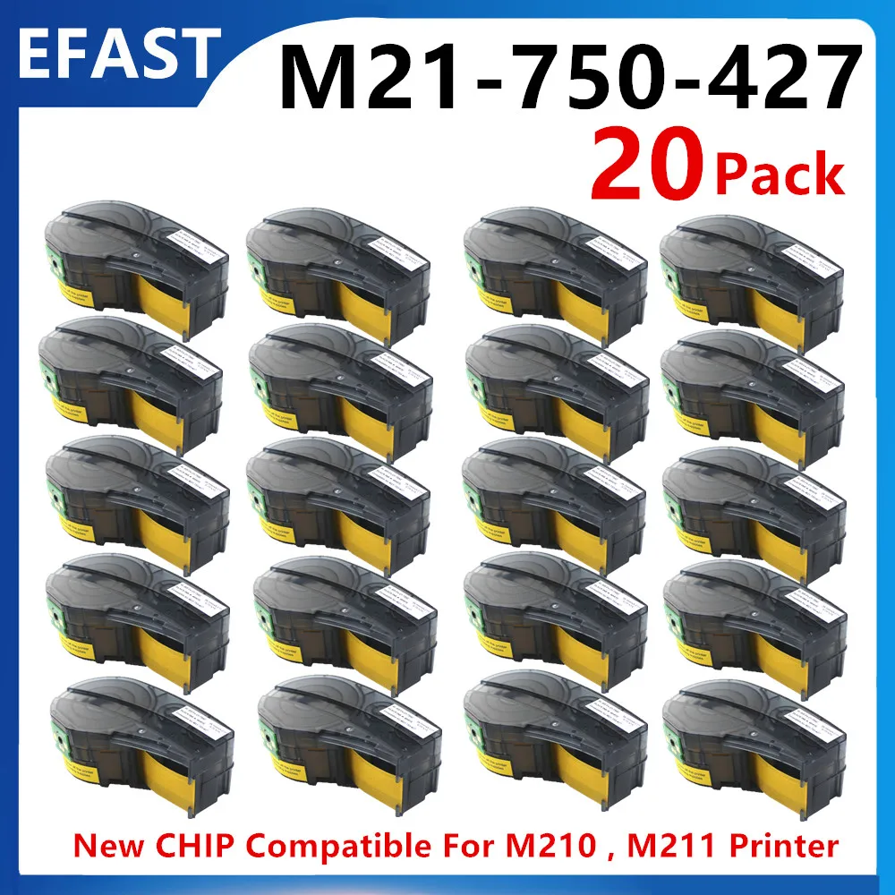 5~20PK New CHIP M21 750 427 Self-Laminating Wire Wrap for Control and Electrical Panel Use For M210,M211 Labeller Printer 19.1mm