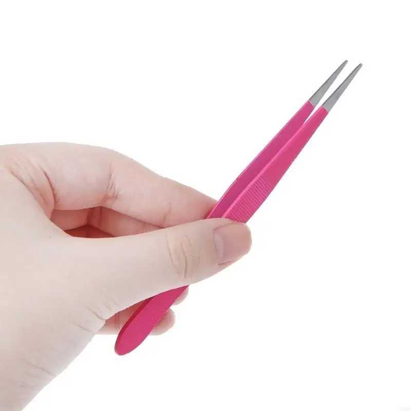 G99E 2pcs Stainless Steel Tools Eyelash Extension Tweezers Nippers Pointed Clip