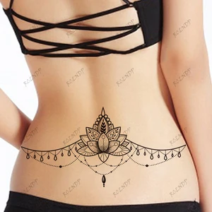 ماء الوشم المؤقت، فو زهرة، أنماط هندسية، فلاش الوشم، الصدر وتاتو ملصق للفتاة والنساء أعلى 10 بيع الوشم للمرأة بعقب - No10