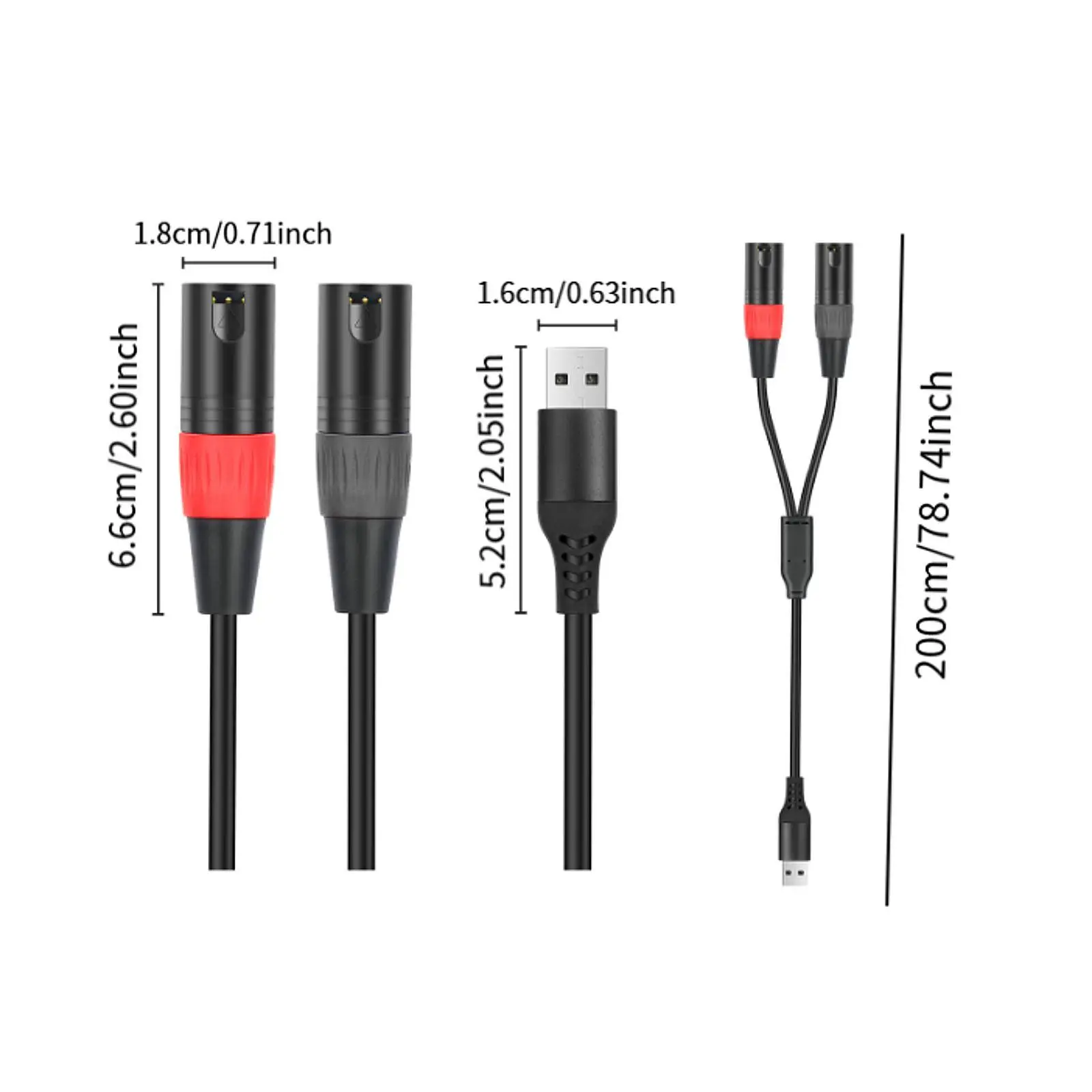 Cable divisor USB a XLR para altavoz de equipo de audio profesional