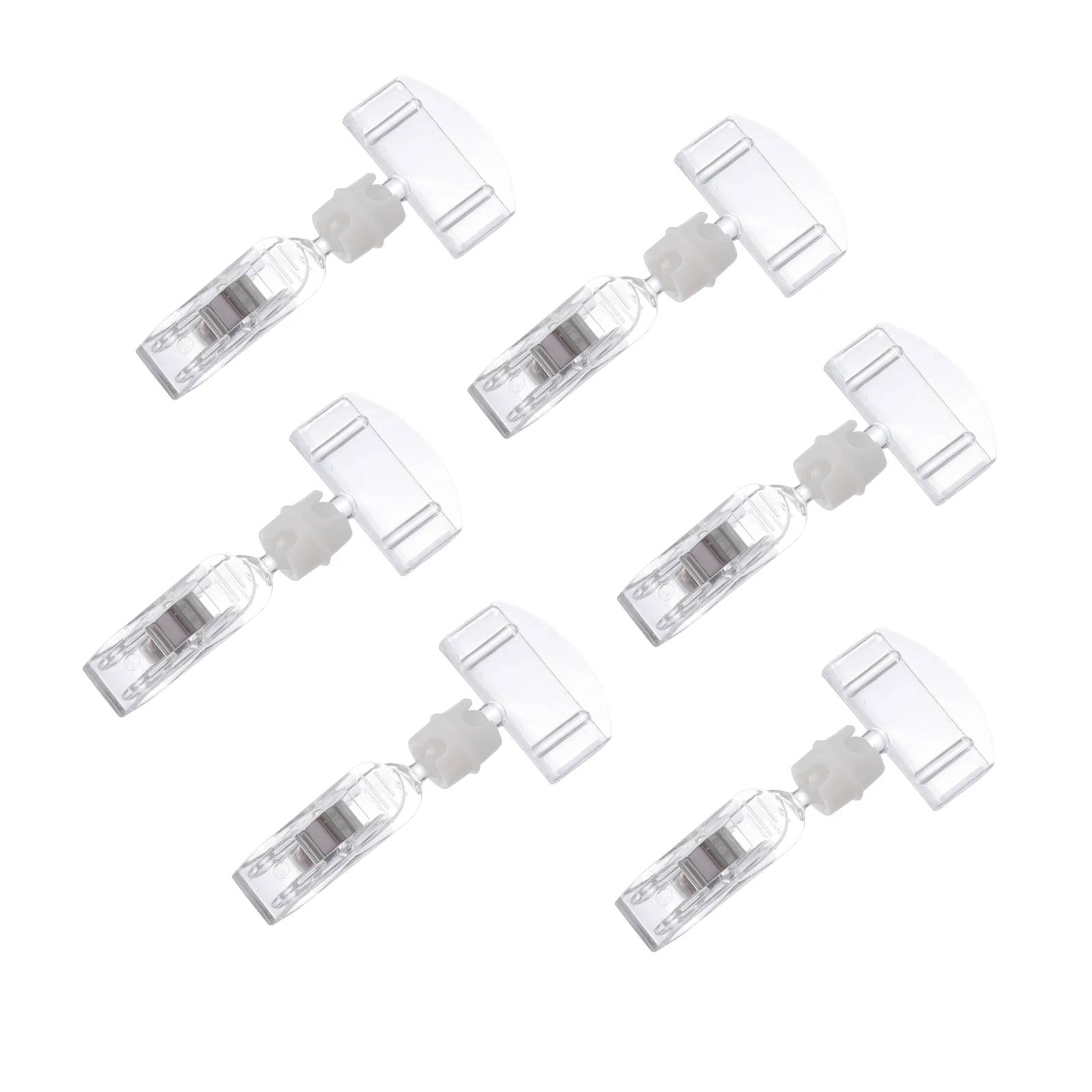 

6pcs 6 Packs Acrylic Advertising Folder Price Tag Stands Merchandise Sign Clip Display Label Holder Stand Lightweight Practical