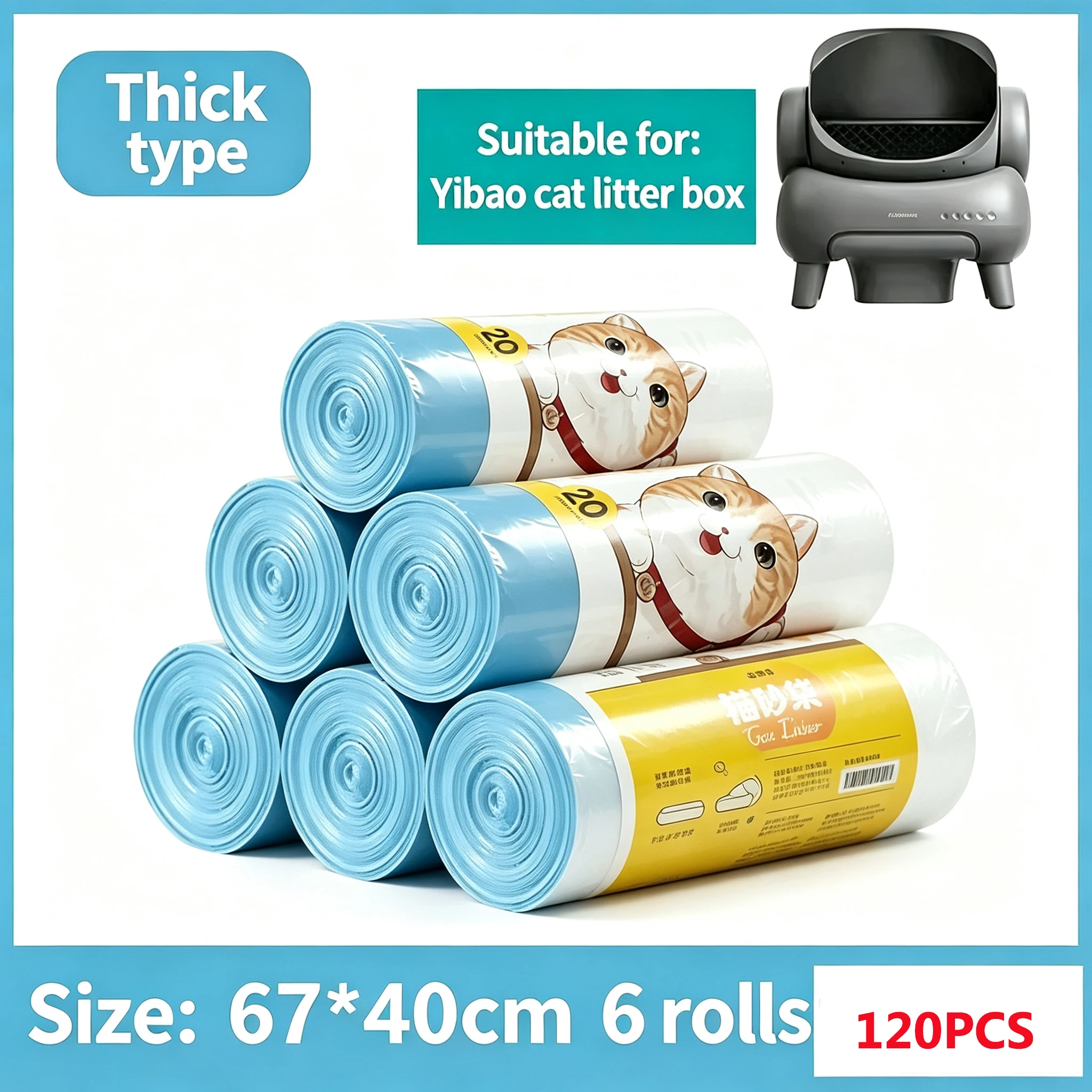 Bolsas de reemplazo para la ca - Automatic Litter Box Waste Bag Liner reseña y precio
