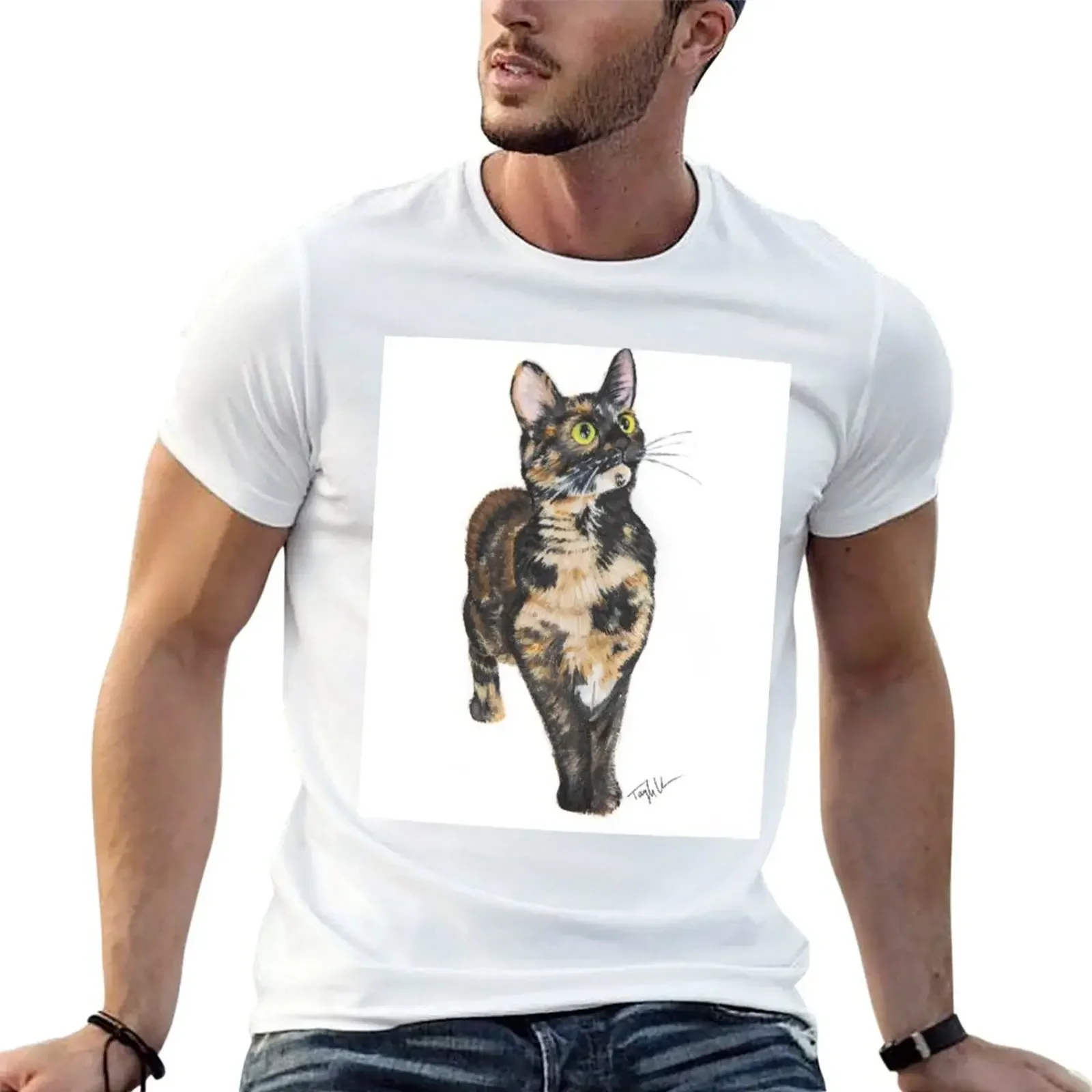 Tortoiseshell Rescue Cat T-Shirt animal prinfor boys sports fans mens t shirts casual stylish