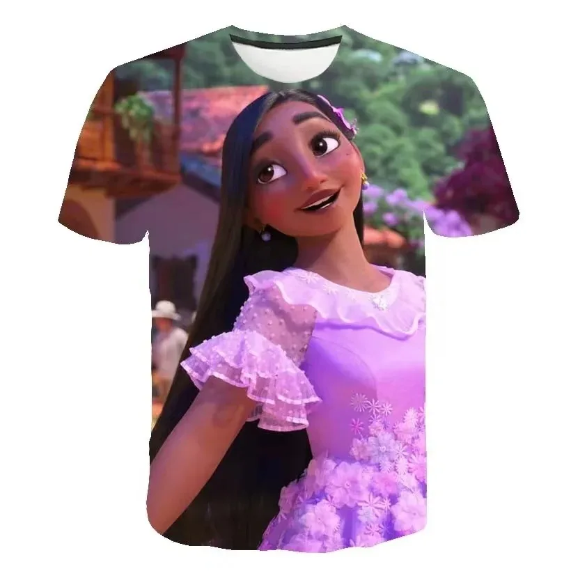 Camisetas de Disney Encanto Mirabel para niñas, ropa informal de manga corta con dibujos animados, 24 estilos, moda de verano