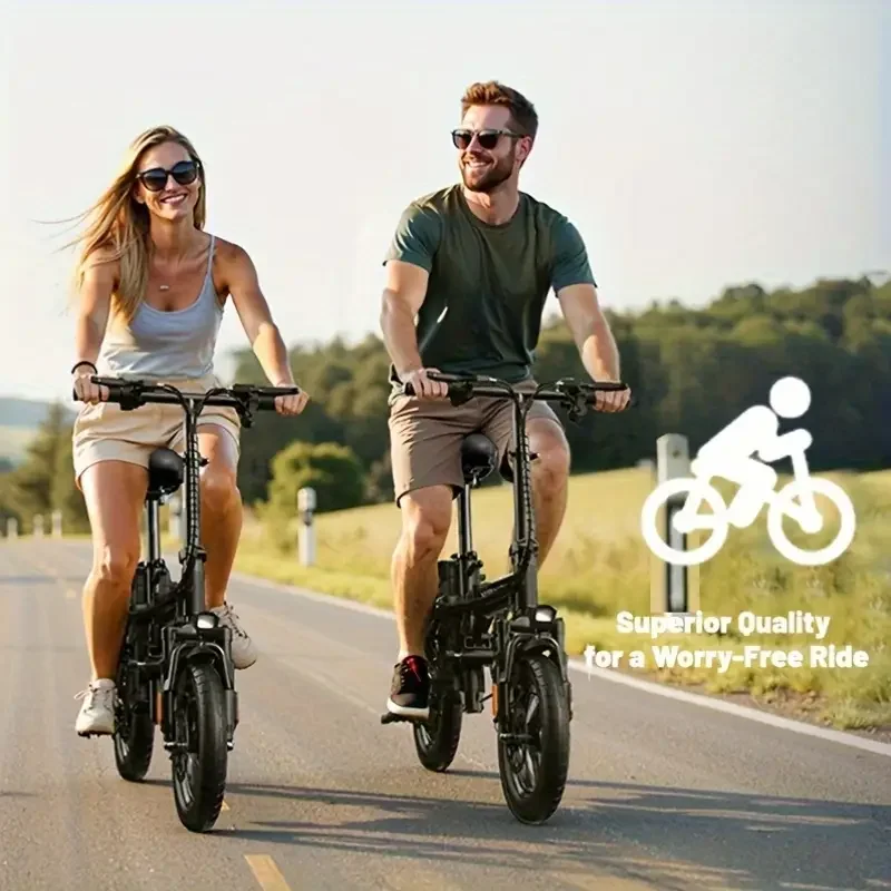 14" Mini faltbares Elektro-Motorräder E-Bike für Erwachsene, 450W Spitzenmotor Ebike 20Mph 19,5 Meilen 10,4AH Elektrofahrrad für Erwachsene