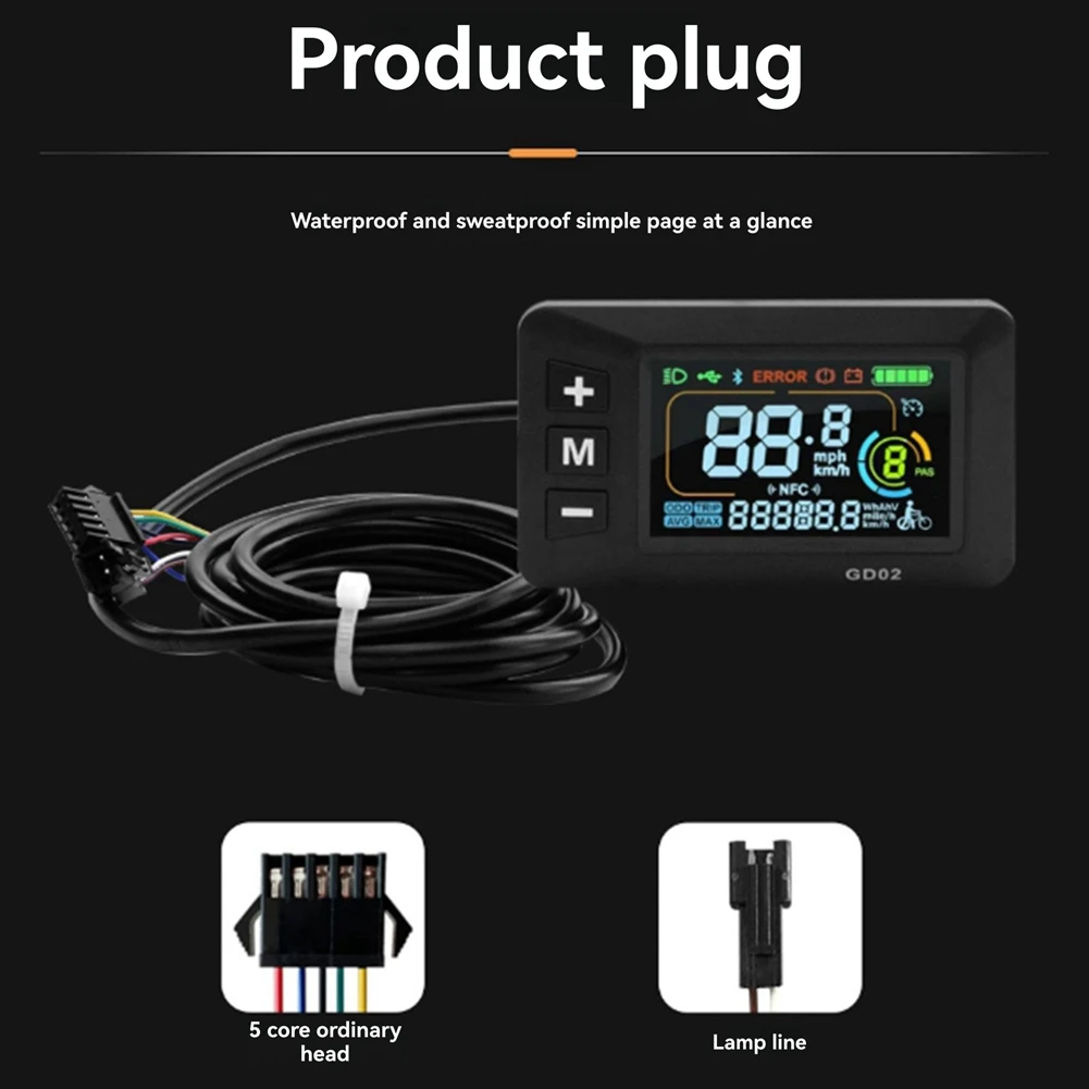 

36V 48V 52V 40A Brushless Controller GD02 LCD Display Meter+130X Throttle Kit For Electric Scooter E-Bike Repair Kit