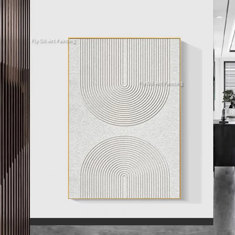 Handmade Black Texture Thick Oil Painting Simple Set Of Three White Brown Abstract Canvas Wall Art For Living Room Decor As Gift