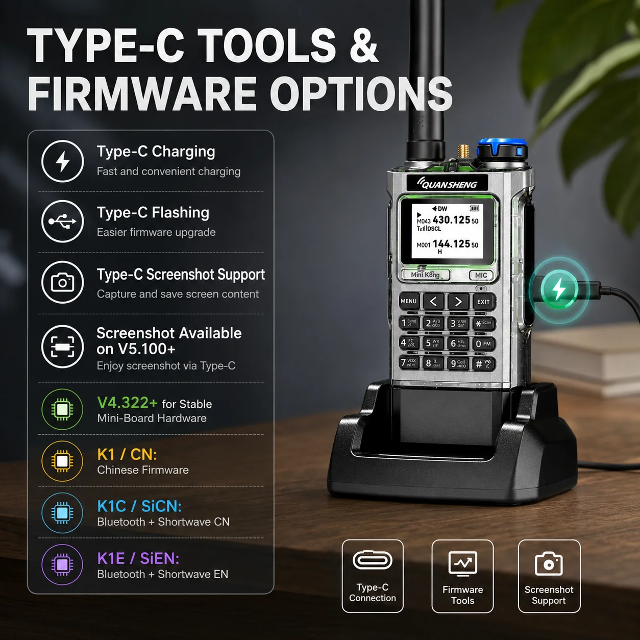radio-tout-bande-quansheng-uv-k1-mod-si4732-ssb-lsb-usb-999-canaux-double-affichage-reception-aviation-type-c-copie-sans-fil-mesureur-fm