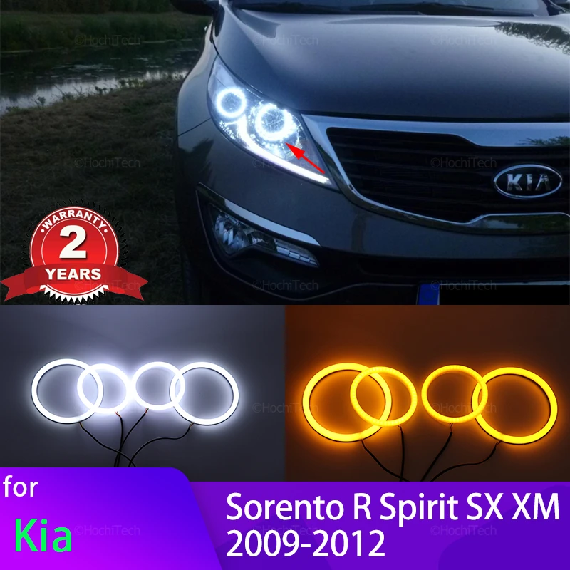 Switchback Cotton Light Rings DRL LED Angel Eyes Kit For Kia Sorento R Spirit SX XM 2009-2012 Cars Headlight Retrofit