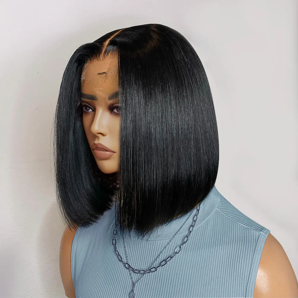 

Bone Straight Bob Wigs Human Hair 13x6 HD Lace Frontal Wig Preplucked 5x5 Closure Glueless Ready To Wear Remy Peruvian For Women