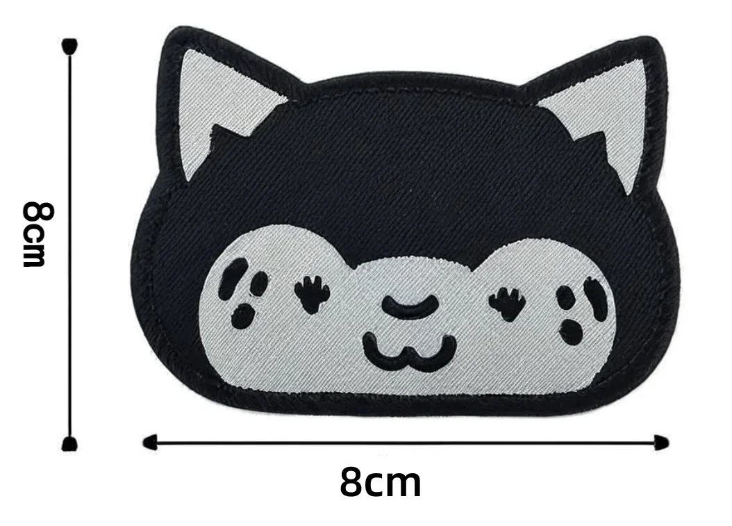 

Customizable Black Cat Avatar Embroidery Hook&loop Cute Creative Personality Armband Cartoon Pattern Backpack Clothing Patch