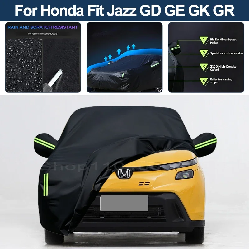 Auto Exterior Sun-Snow Protective Car Cover For Honda Fit Jazz GD GE GK GR Waterproof Dustproof Anti-UV Outdoor Cover