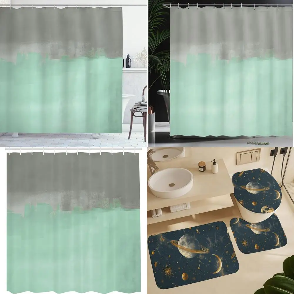 

Абстрактная занавеска для душа с эффектом омбре: уличное искусство кисточки на тканевом декор ванной комнаты