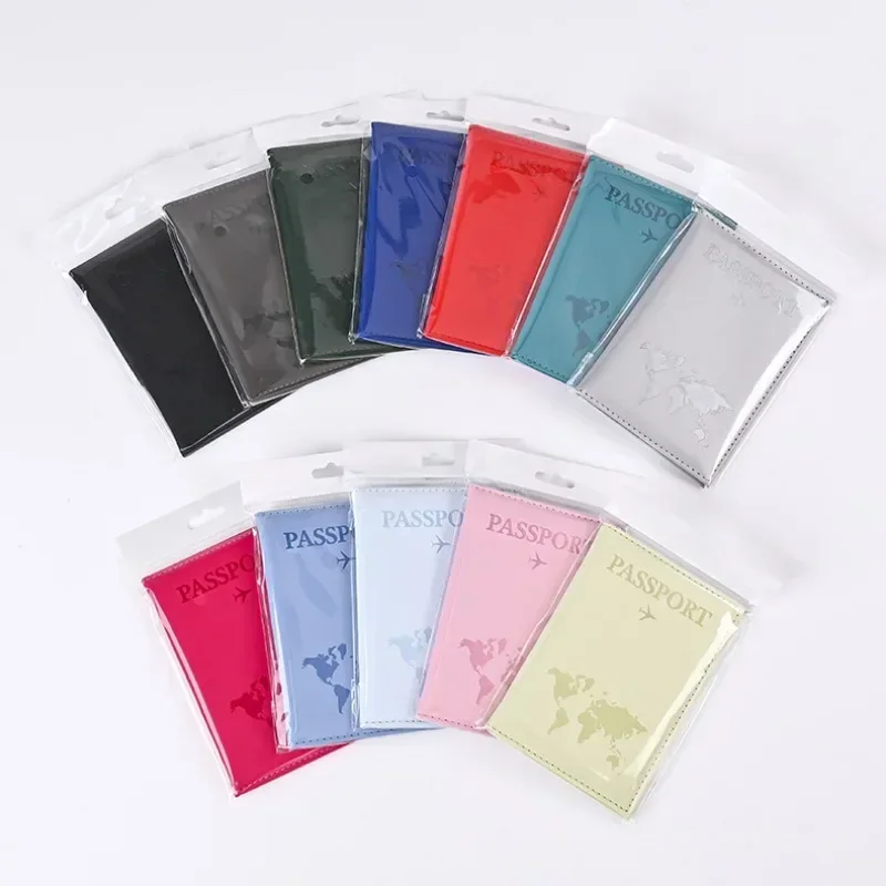 PU Leather Travel Passport Cover Passport Holder Ticket Clip Wallet Case ID Card Credit Card Holder Travel Wallet Unisex