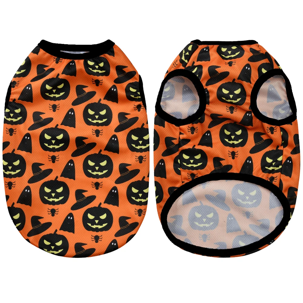 Halloween huisdiervest voor kleine middelgrote honden katten herfst winter kostuum pompoenprint cosplay outfit chihuahua mopshond Franse bulldog