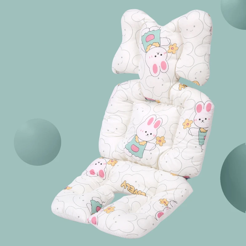 Baby Stroller Seat Cushion Thick Cotton Pad for Cart Cushion Baby Dining Chair Cushion Autumn Winter Warm Cotton Korean Version