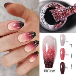 UR SUGAR 7.5ml Thermal Nail Gel Polish Sequins Color Changing Winter Snow Snowflakes Soak Off UV Semi-permanent Nail Art Varnish