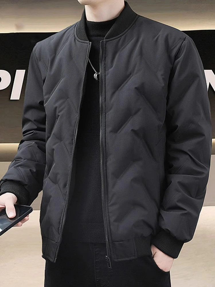 

Легкая хлопковая куртка Thiened для мужчин, зимняя модная городская одежда, теплая защита от холода, прямой подол, дизайн на молнии, длинный свек
