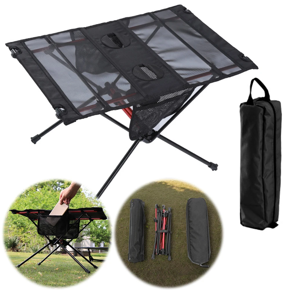 Aluminum Camping Table Ultralight Beach Table Folding Camp Side Table Adjustable for Hiking Camping BBQ Outdoor Cooking