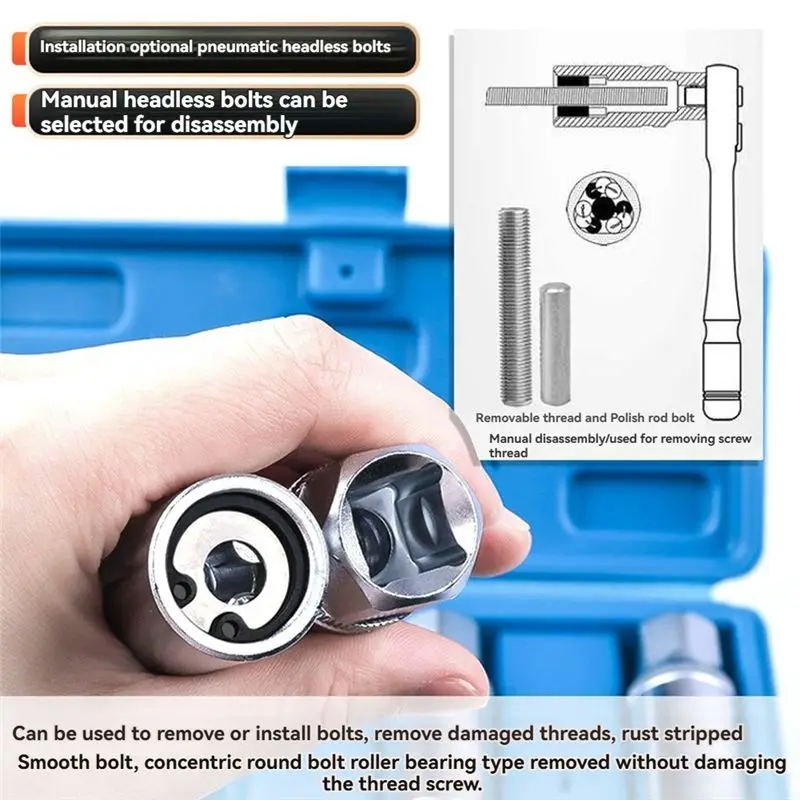 Must Have 4Pcs Stud Extractor Set Broken Stud Removal Socket Metric Stud Remover Tool Drive Nut Remover Stud Puller