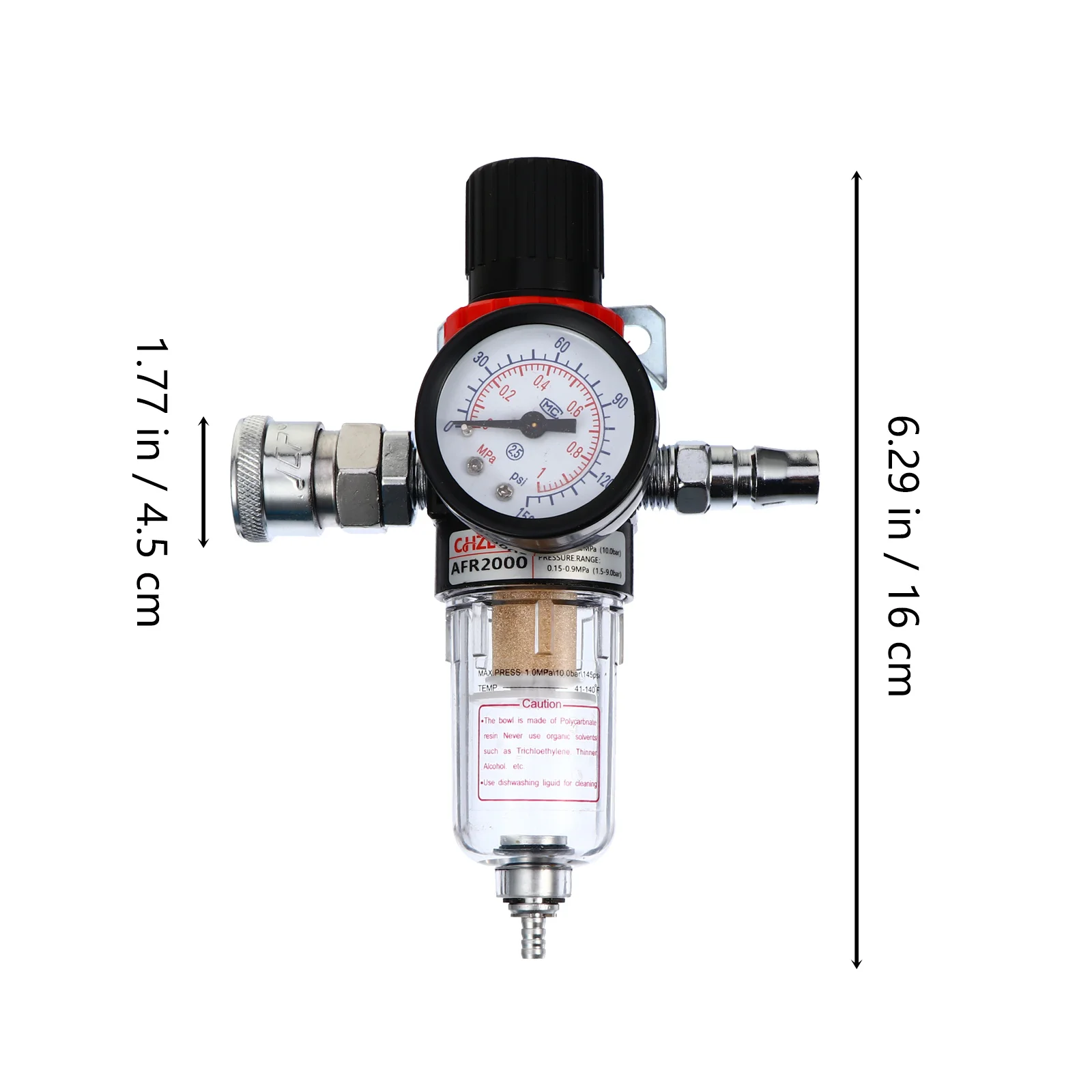 Filtration Water Separation Regulator with Pressure Gauge Air Compressor Source Treatment Unit Filter Strainer Pneumatic Trap