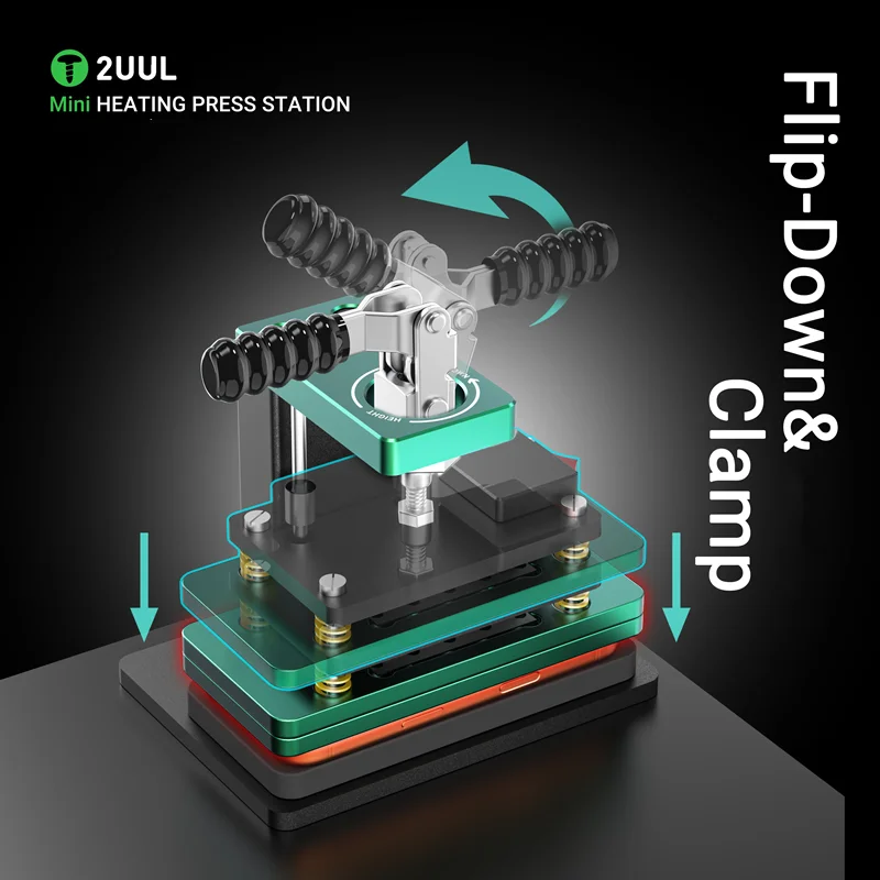 2UUL DA07 Mini Heating Press Platform for Mobile Phone Middle Frame Back Cover Hot Pressing Air Tightness Restoration Machine