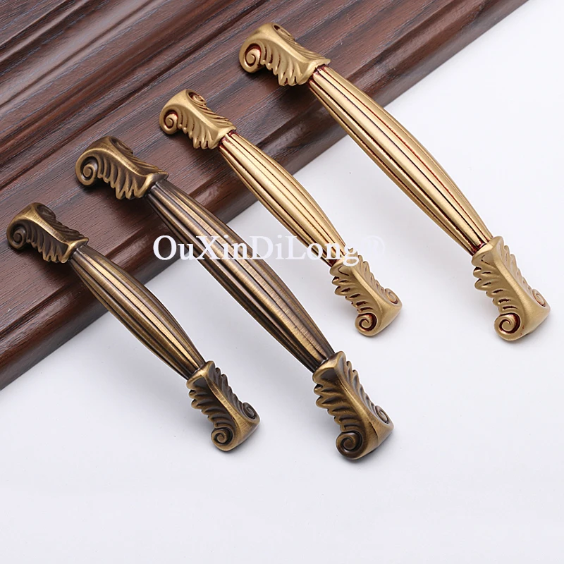 

Classic 10PCS Pure Brass European Furniture Pulls Handles Drawer Knobs Cupboard Wardrobe Dresser Kitchen TV Cabinet Pulls Pens
