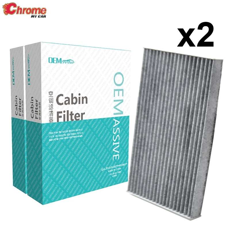 2x Car Activated Carbon Pollen Cabin Air Filter For Nissan Cube Z12 Leaf ZE0 B7891-1FC0A 27891-1FE0A 2010 2011 2012 2013 2014