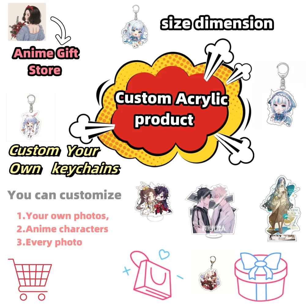 Custom Figure Standee Acrylic Stand Cartoon Game Anime Design Personalized Desk Decorate Model Keychain Gift for